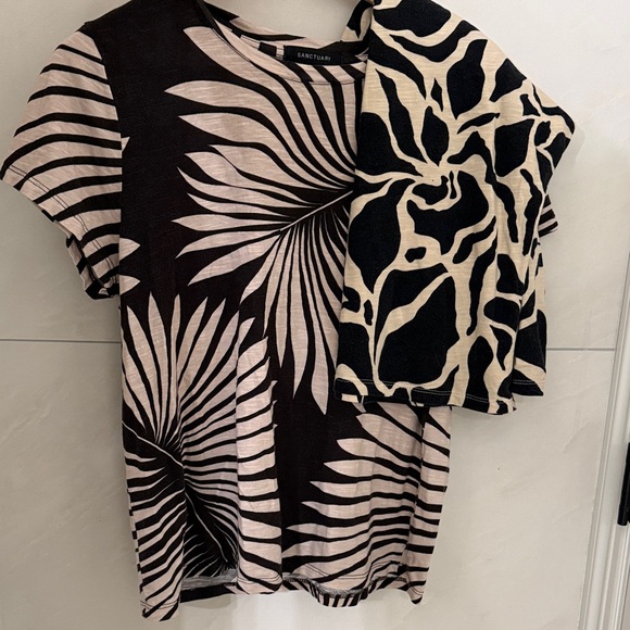 LOT OF 2 Sanctuary The Perfect Tee Abstract Mesa Palm and Mirage Prints XL - Picture 1 of 9